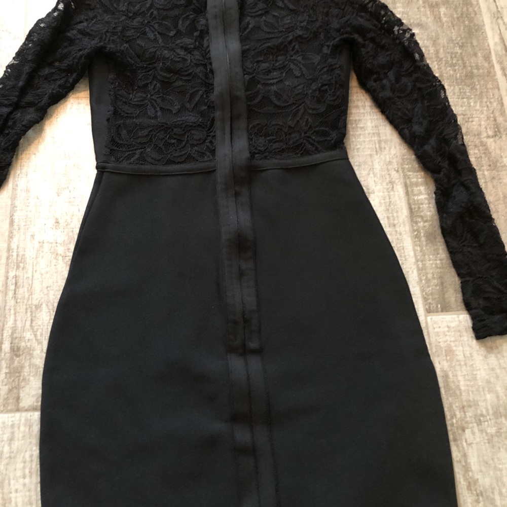Black bandage lace dress